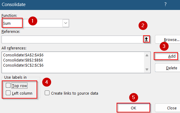 Use the Built-In Consolidate Tool
