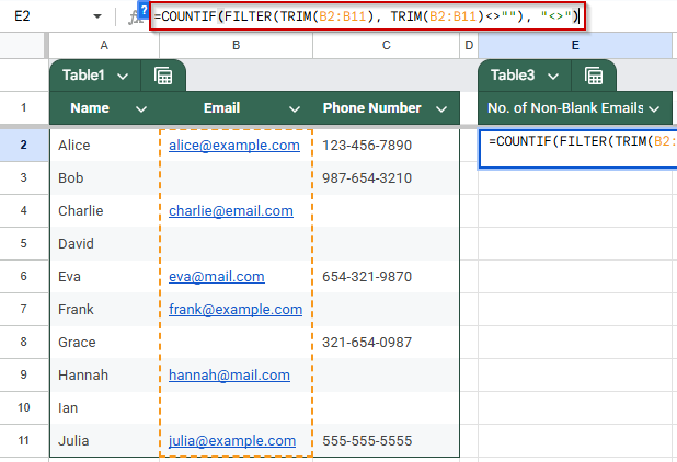Combining Trim in FILTER & COUNTIF to Count Non-Blank Cells Ignoring Whitespaces