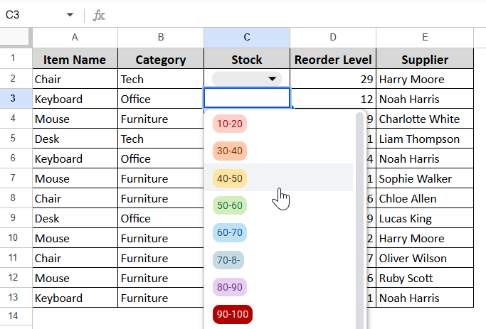 Create a Drop-down List Using a Named Range