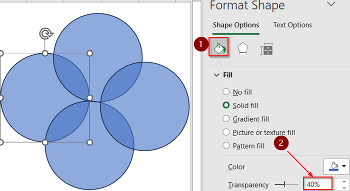 Create a Custom Venn Diagram Using Shapes Tool