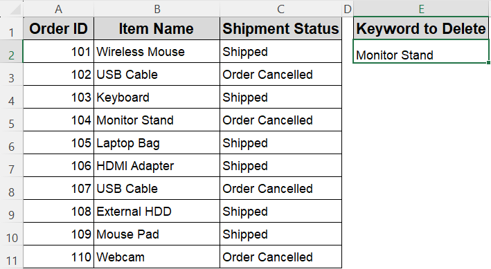 Filter and Delete Rows Based on User Input Criteria