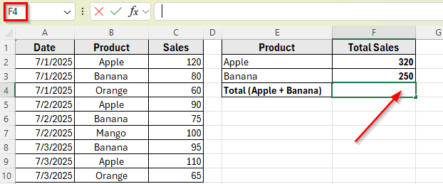 Combine SUMIFS with SUMPRODUCT Function to Add Multiple Criteria in the Same Column