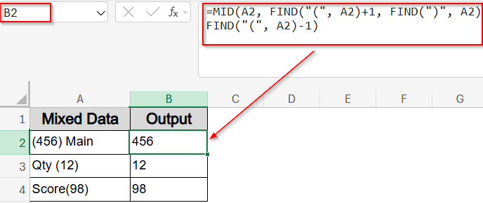 Extract Number in the Middle or Between Characters