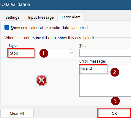 Customize Error Alert Type