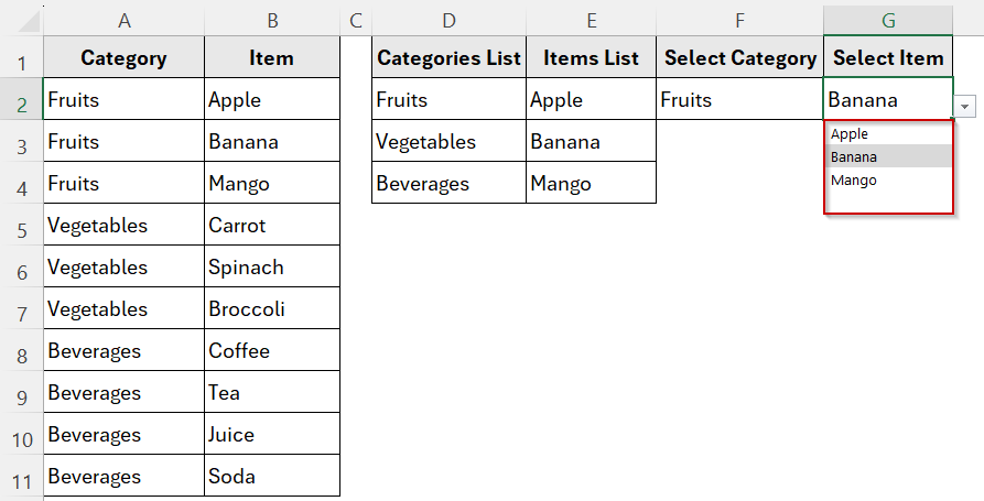 Create a Dependent Drop-Down That Updates Automatically