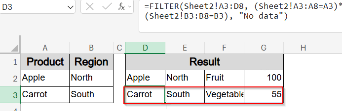 Pull All Matching Rows with FILTER Function (Excel 365)