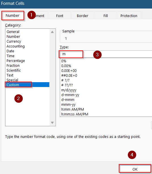 Apply Custom Cell Formatting to Display Month and Day
