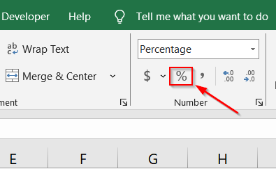 Using Percent Style with Formula for Marksheet in Excel