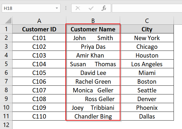 Use TRIM Function to Remove Extra Spaces In Excel Dataset