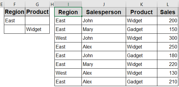 Set Up Advanced Filter Tool for Criteria-Based Extraction