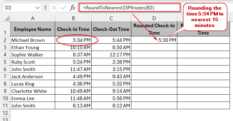 Inserting VBA Code to Round Time to Nearest 15 Minutes