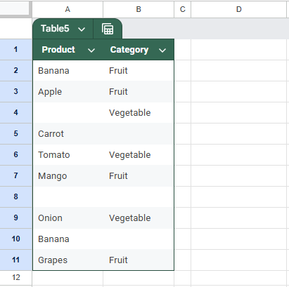 List All Cell Values in a Single Column Using FILTER and FLATTEN