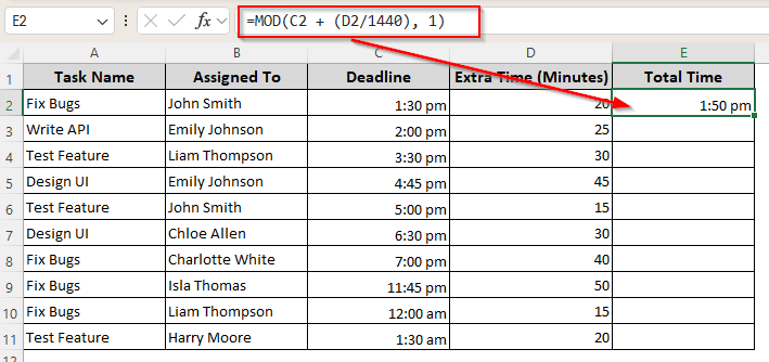 Adjusting Added Time for Different Days
