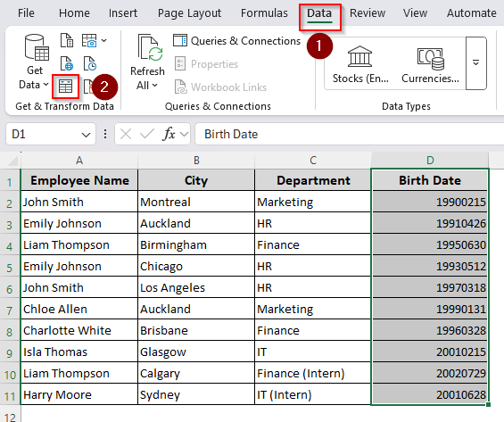 Transform Number Columns into Dates with Power Query