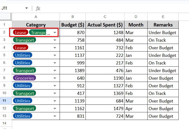Editing the Drop-down List in Data Validation