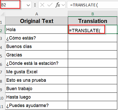 Apply TRANSLATE and DETECTLANGUAGE Functions (Microsoft 365 Only)