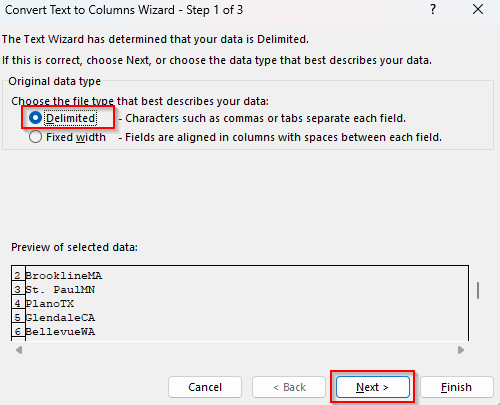 Using Text to Columns Wizard to Separate Texts Based on Carriage Return