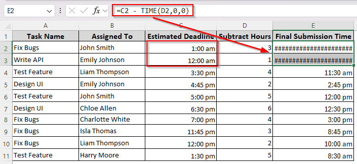 Use the MOD Function for Times Crossing Midnight