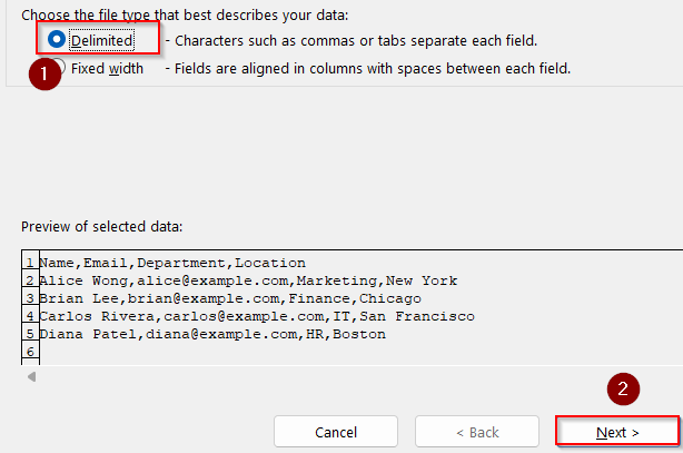 Manually Split Text into Columns Using Excel’s Text to Columns Wizard