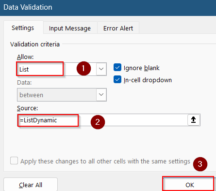 Apply a Dynamic Named Range with OFFSET Function