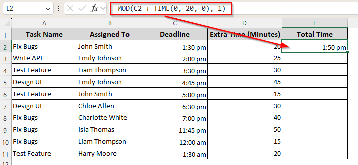 Adjusting Added Time for Different Days
