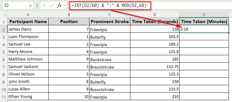 Extracting Whole Minutes and Remaining Seconds in Text Format
