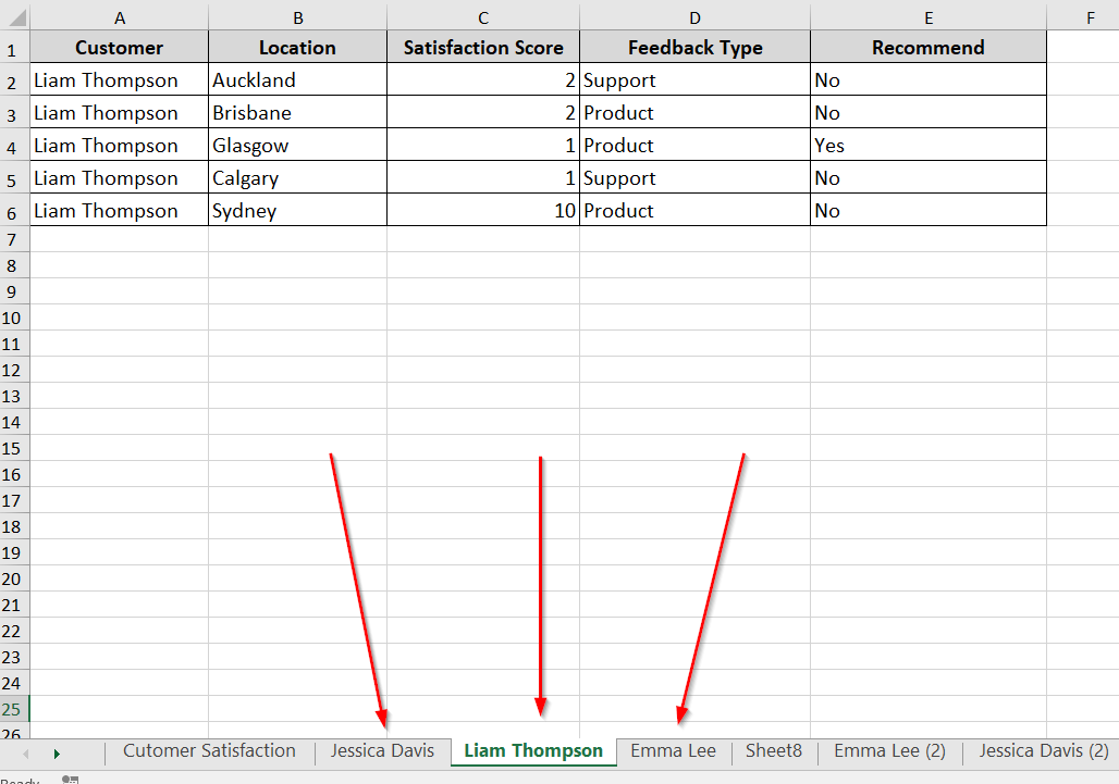 Split an Excel Sheet into Multiple Worksheets Based on Column using VBA Script
