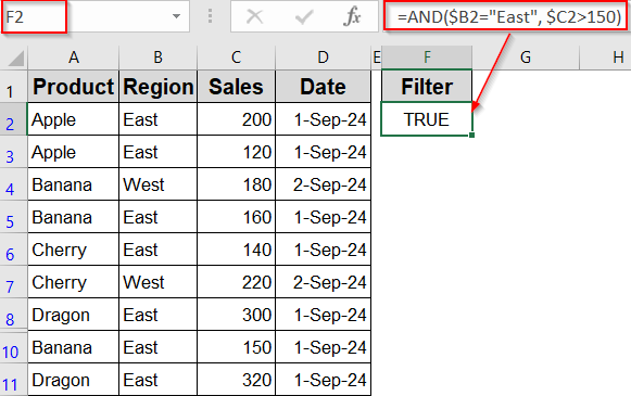 Apply Custom Formula in Advanced Filter for Multiple Criteria
