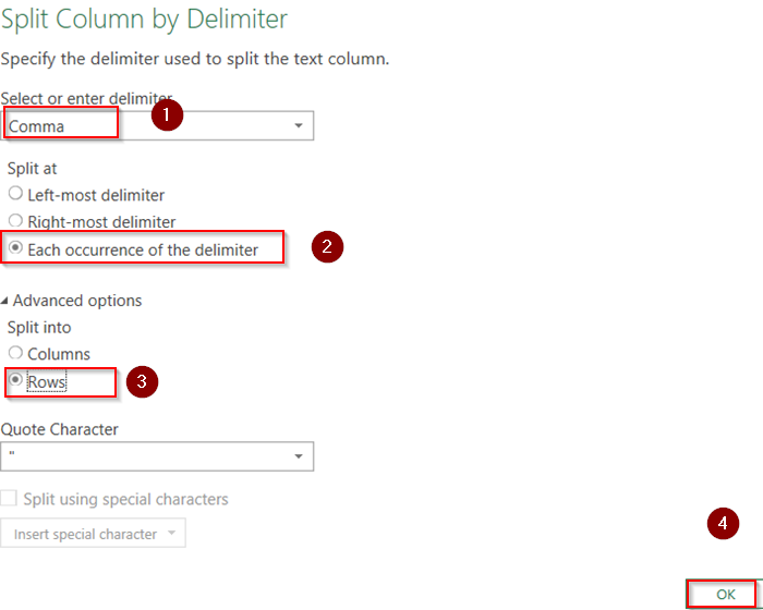 Utilize Power Query to Split a Cell into Rows