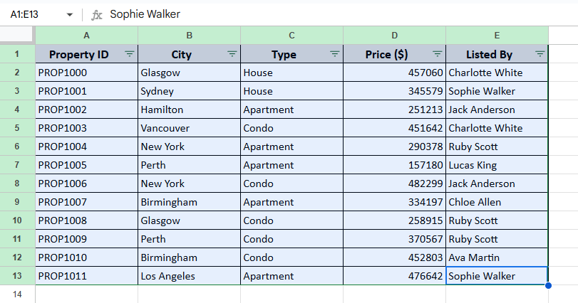 Filter Multiple Conditions without Using Formulas