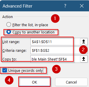 Count Unique with Advanced Filter and ROWS Formula