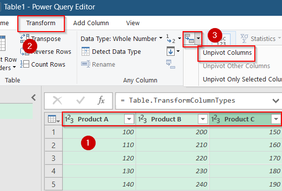 Use Power Query to Consolidate Columns
