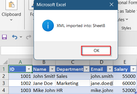 Convert XML to Excel Table Using VBA Automation
