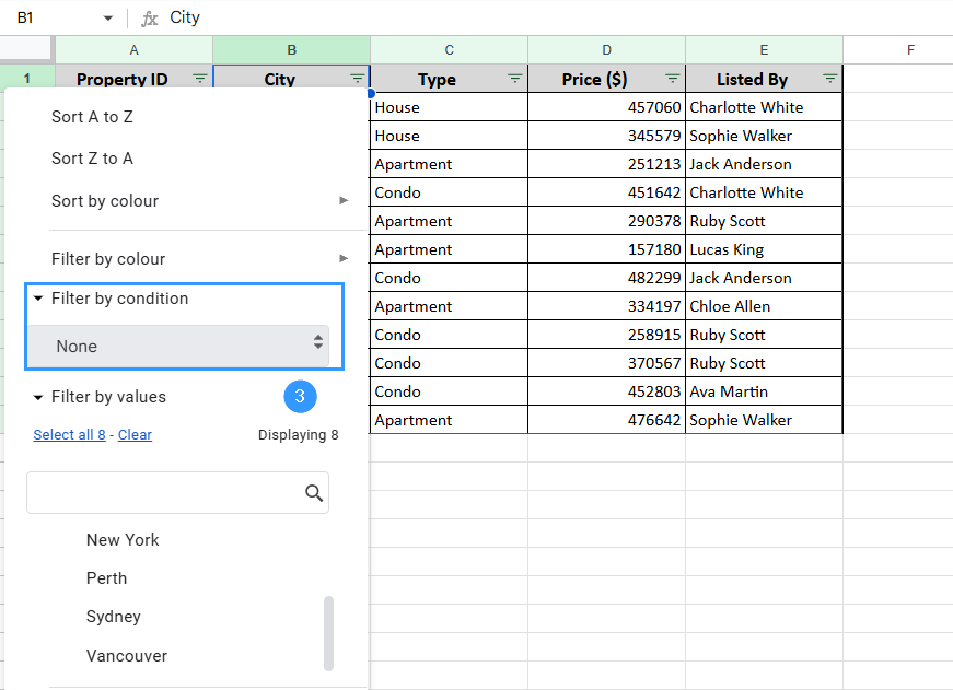 Filter Multiple Conditions without Using Formulas