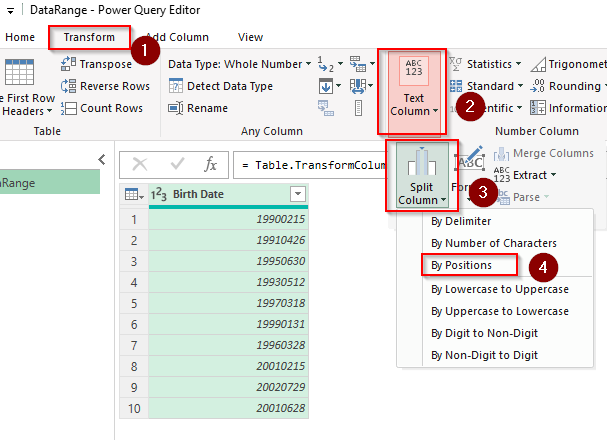 Transform Number Columns into Dates with Power Query