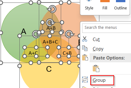 Create a Custom Venn Diagram Using Shapes Tool