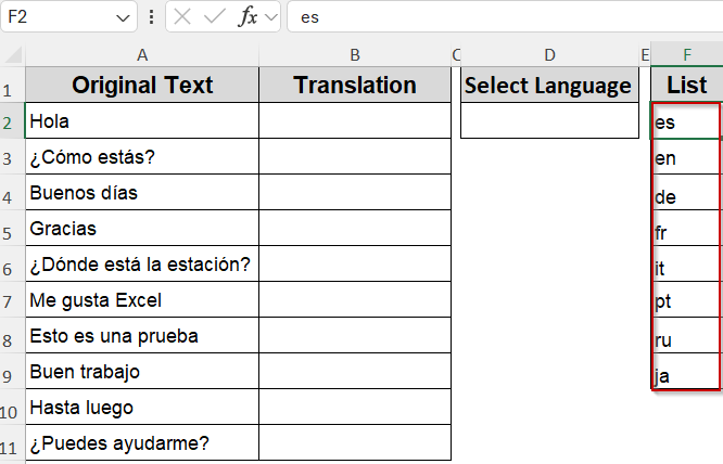 Apply TRANSLATE and DETECTLANGUAGE Functions (Microsoft 365 Only)