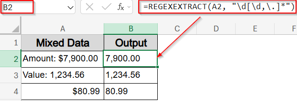 Extract Using REGEX (For Excel 365+)