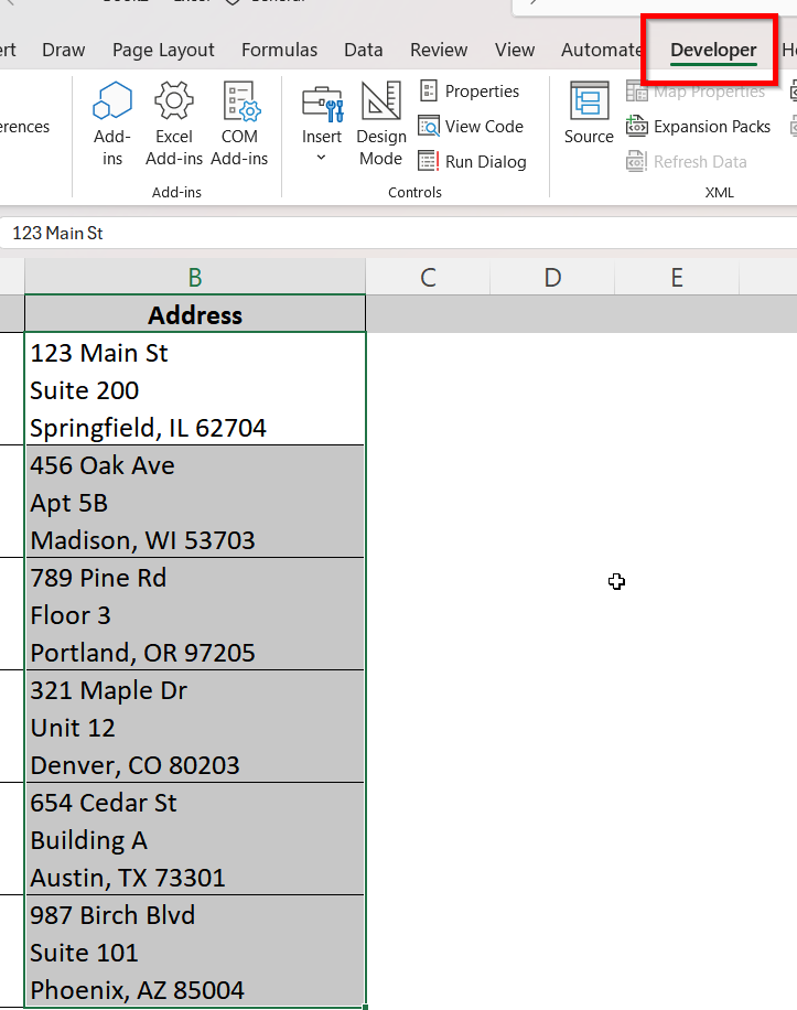 Insert VBA Macro to Remove Line Breaks in Excel