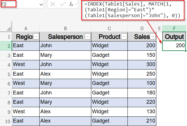 Build Conditional Lookup Using INDEX & MATCH Array Formula