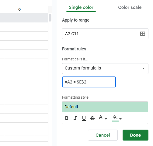 Highlight Matching Cells with Conditional Formatting