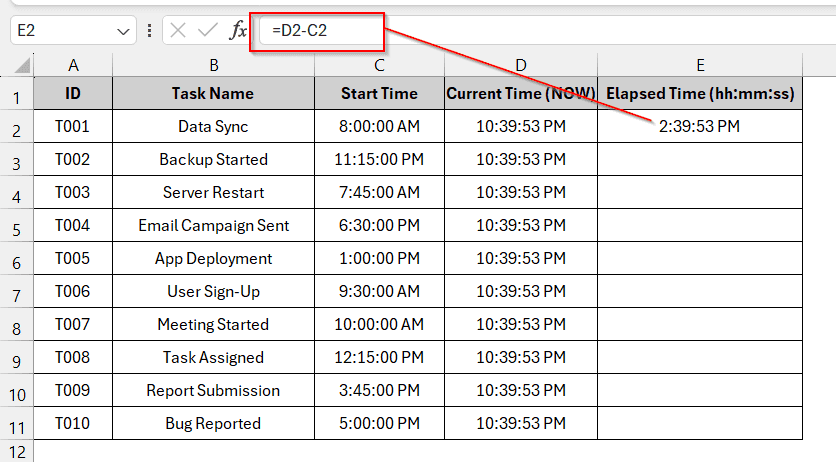 Calculate Time Difference From the Current Time