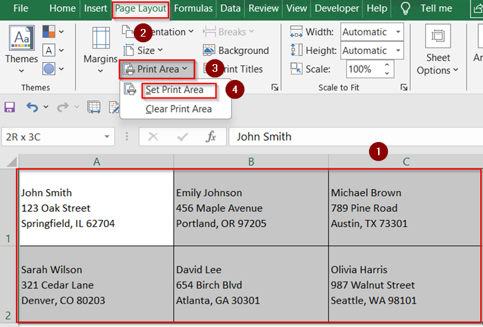 Design Mailing Labels Directly in Excel Using Cell Formatting