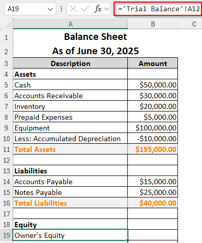 Building the Balance Sheet