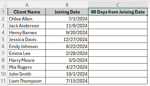 Basic Date Addition Using a Simple Formula