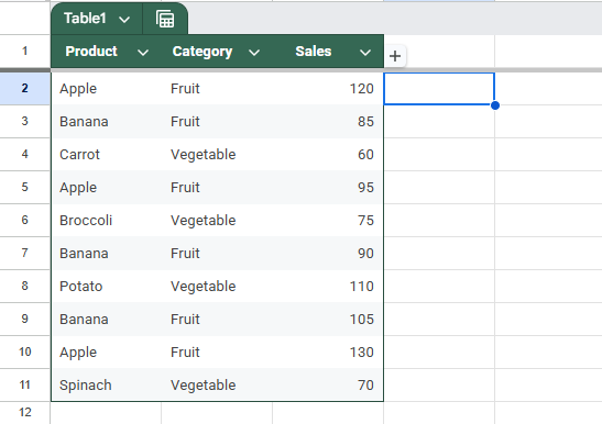 Extract Matching Values Using ARRAYFORMULA Function