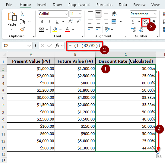 Calculating Simple Discount Rate