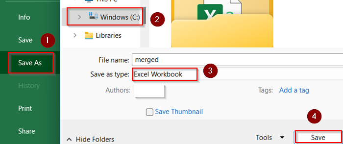 Merge Excel Files Using CMD