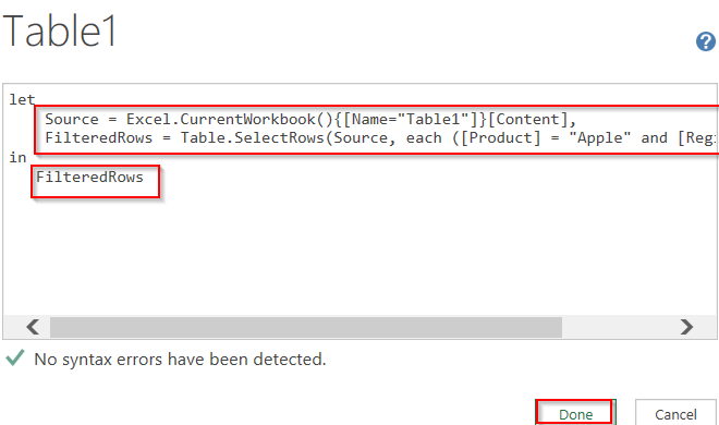 Get Filtered Data Using Power Query