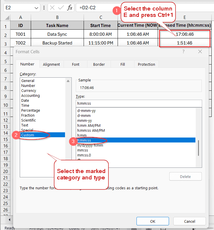 Calculate Time Difference From the Current Time